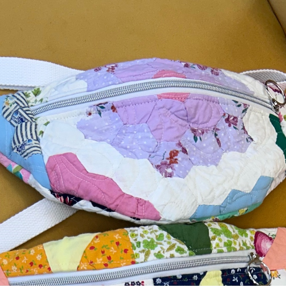 Handmade Patchwork Quilted Waist Bag - Multicolor